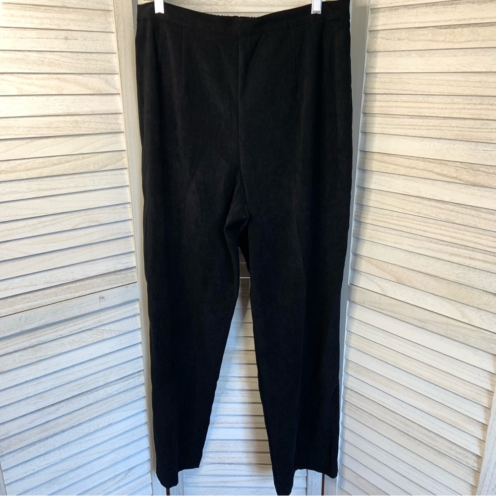 R&K Originals Vintage Faux Suede Solid Black High Waisted Trouser Dress Pants